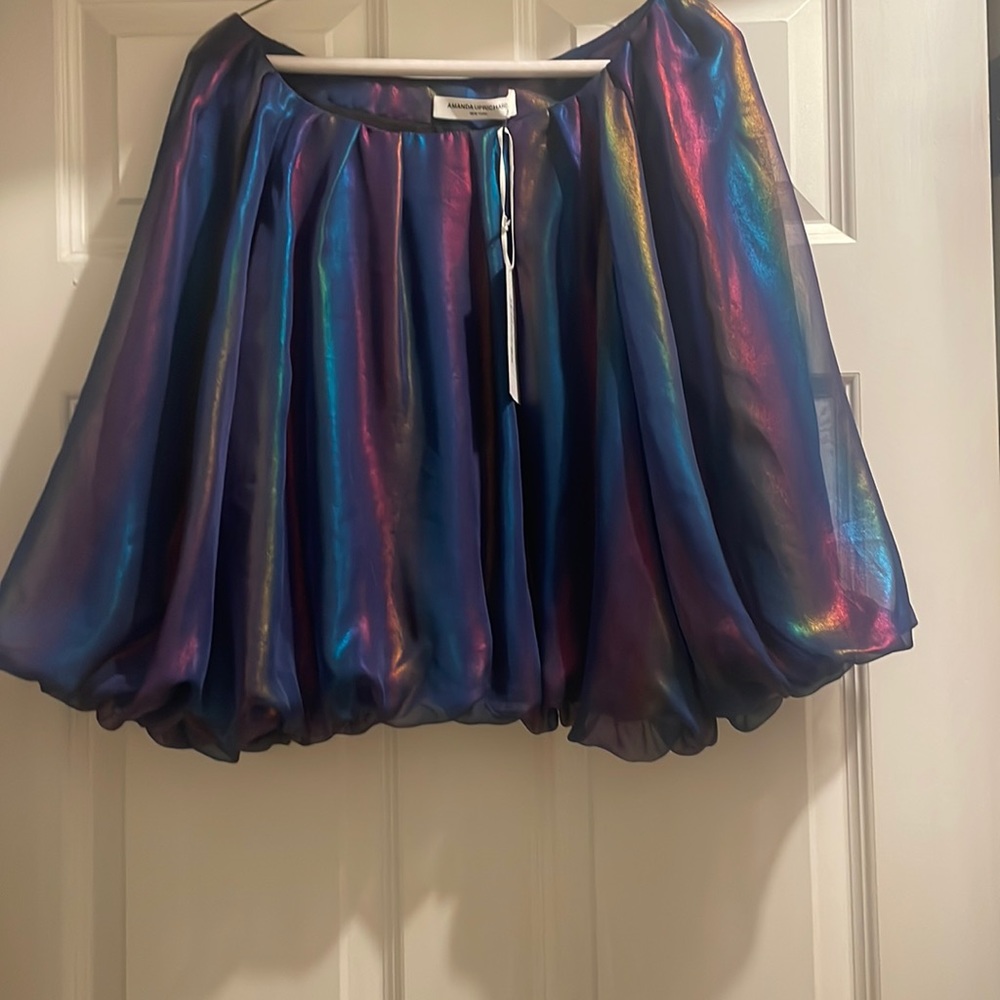 Amanda Uprichard ABRA ridescence blouse size L